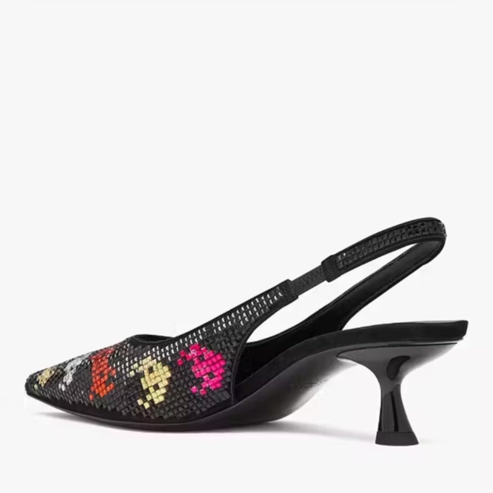 Kate Spade Multicolor Sequin Slingback Heels Size 5 - Picture 11 of 15
